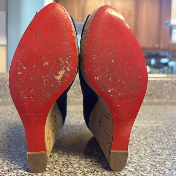 Blue Denim Christian Louboutin Wedges EU 38 - Picture 12 of 15